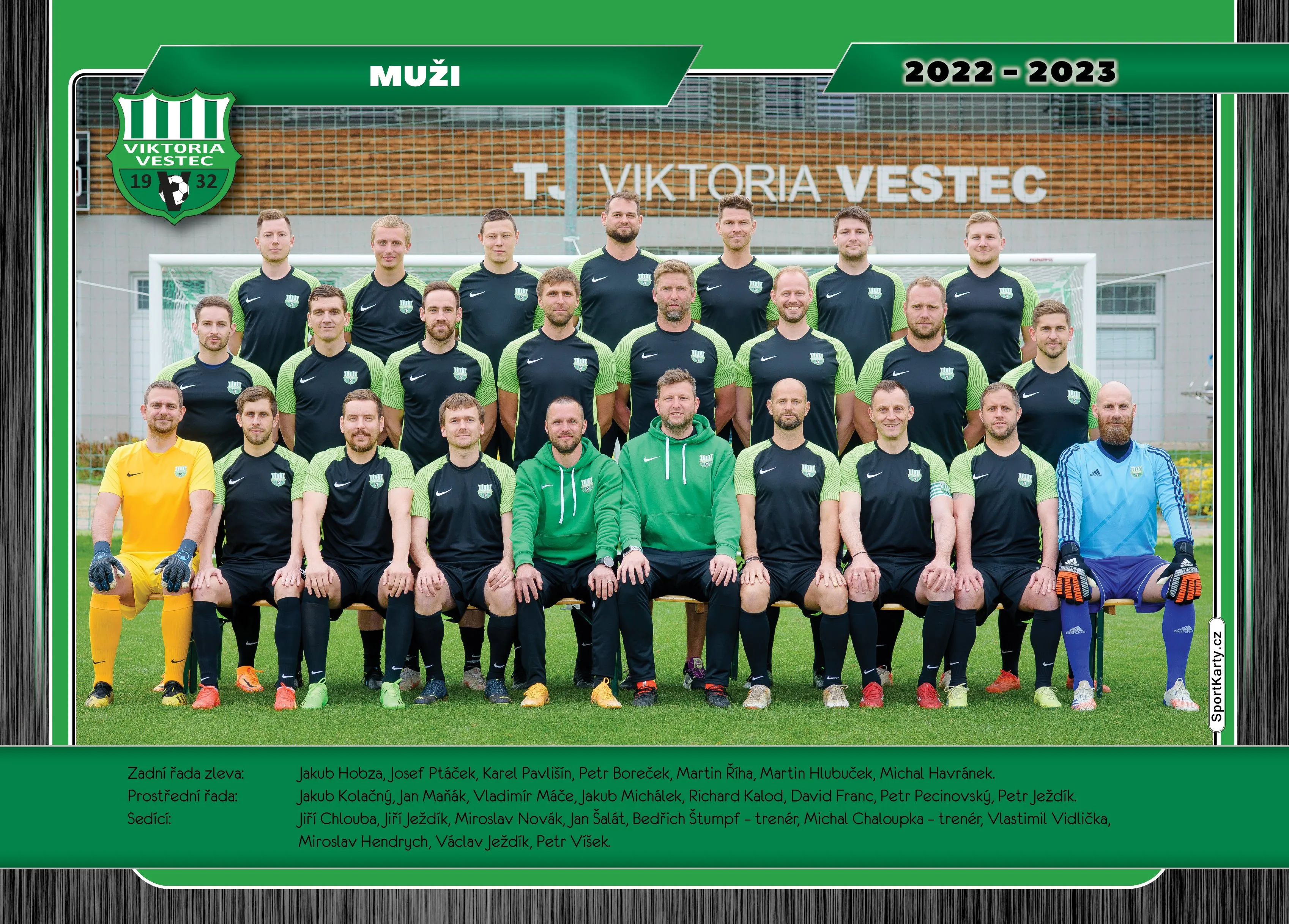 Společná fotografie mužského týmu TJ Viktoria Vestec